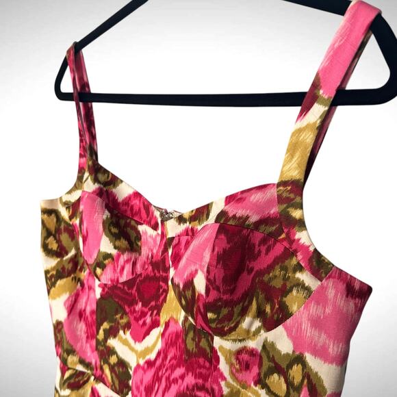 Lafayette 148 Women's Sz 8 Sweetheart Pencil Dress Pink Rosette Floral Coquette - Picture 4 of 15